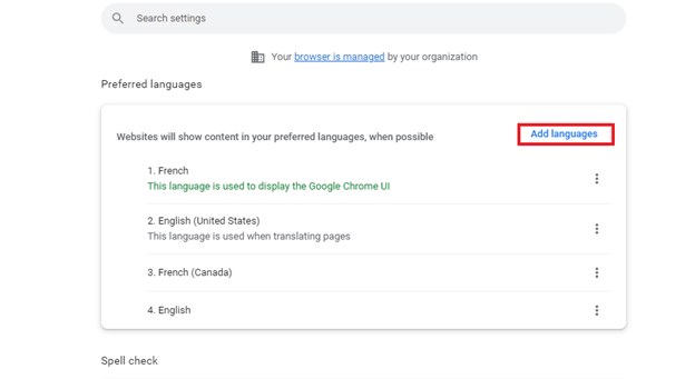 Highlighted add languages